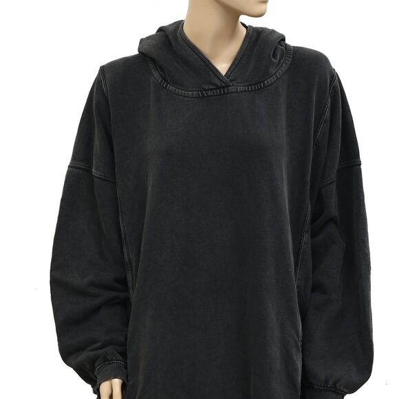 Free People We The Free Maxi Hoodie Sweatshirt Dress Oversized Cotton L 283971 - Picture 7 of 14